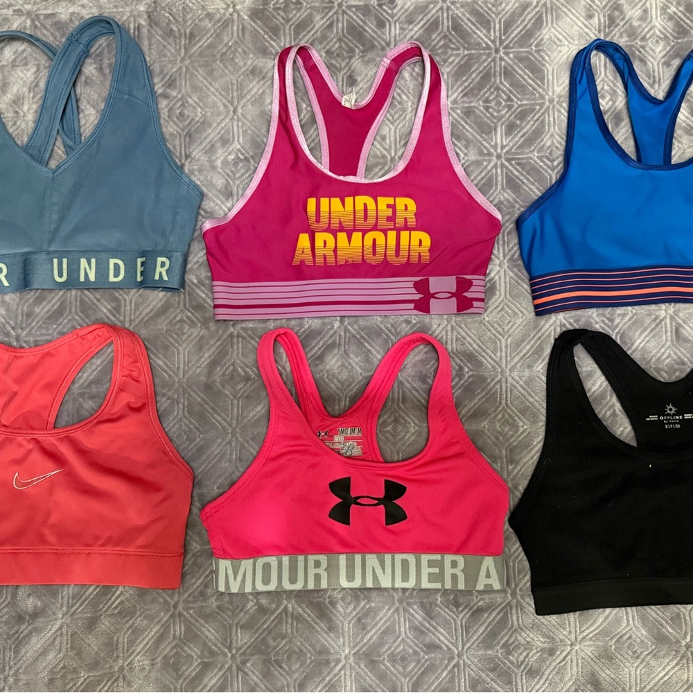Under Armour Kids Sports Bra Set - Pink, Blue, Black